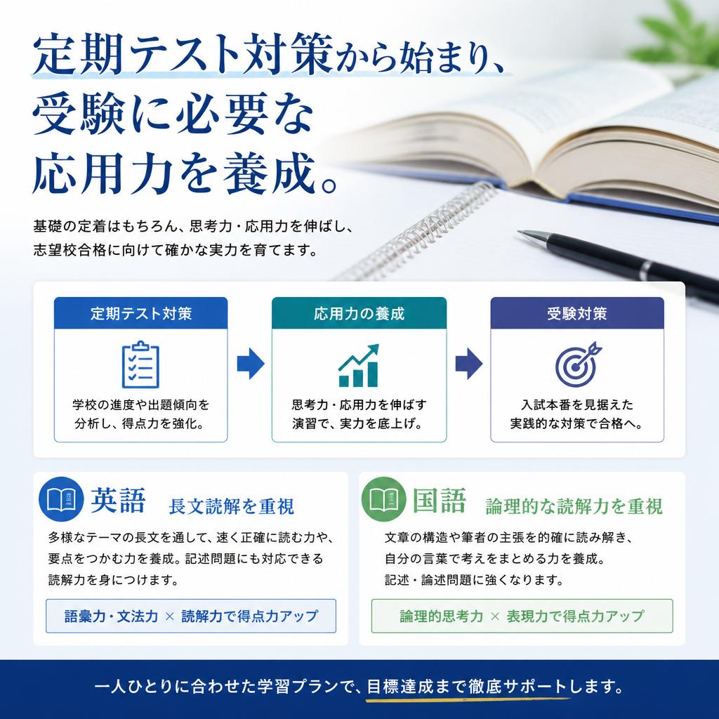 定期テストから共通テストまで幅広いサポート