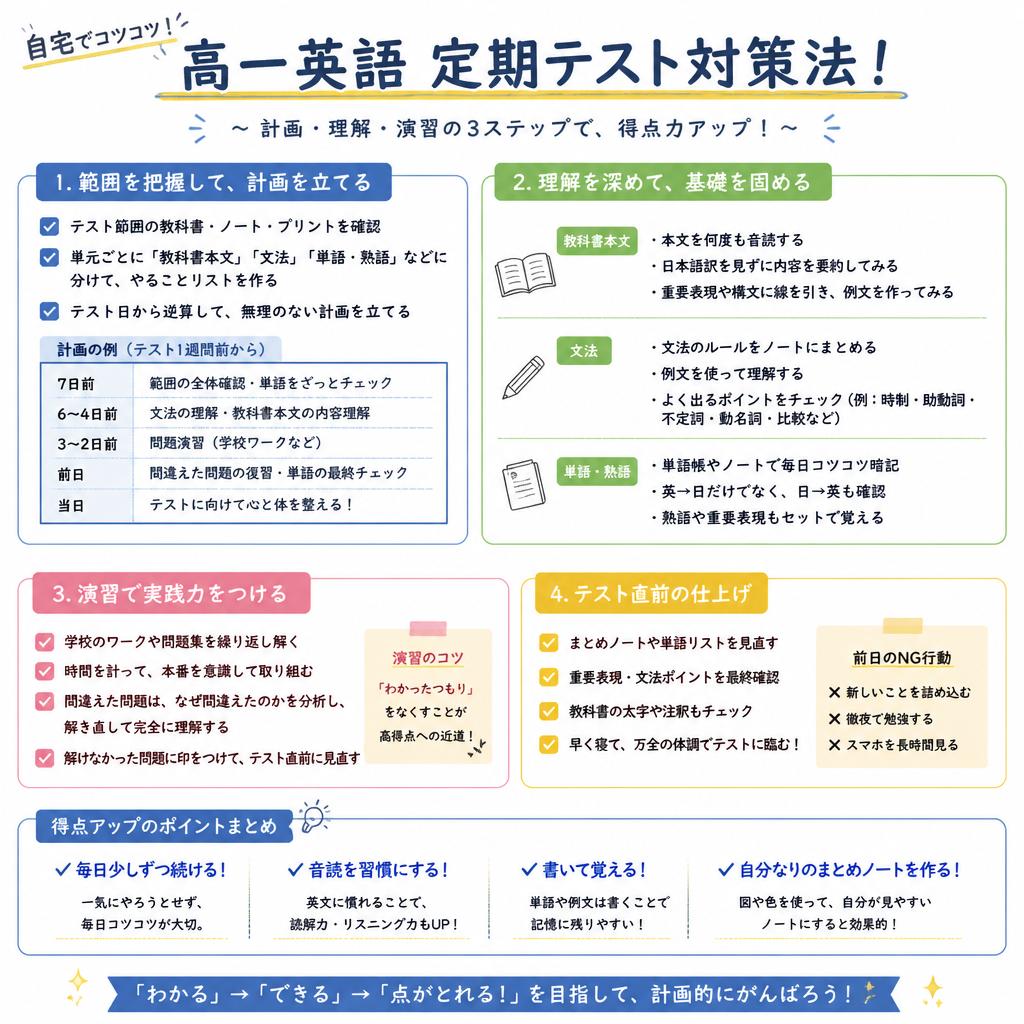自宅でできる高一英語定期テスト対策法！