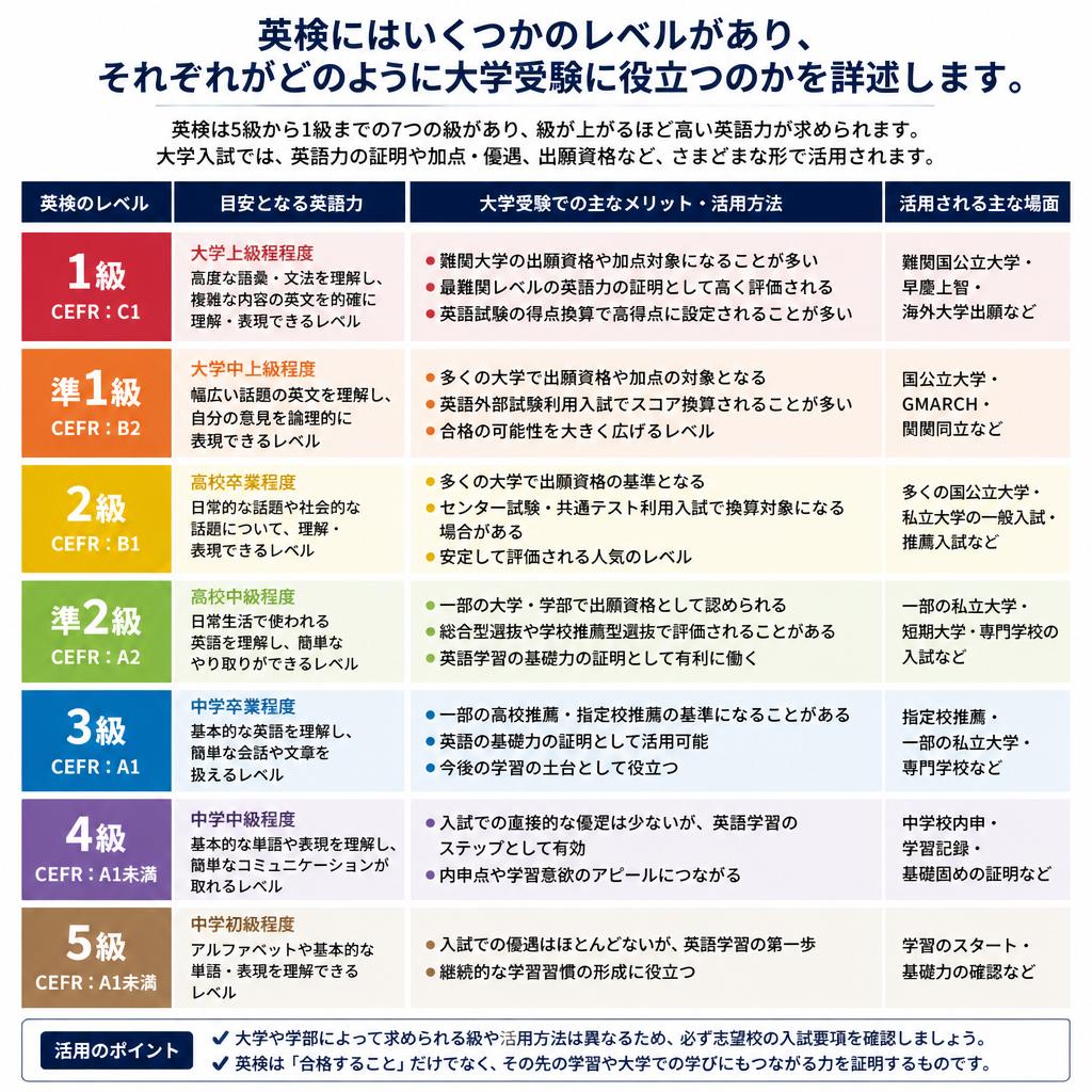 2. 英検の種類とその特徴