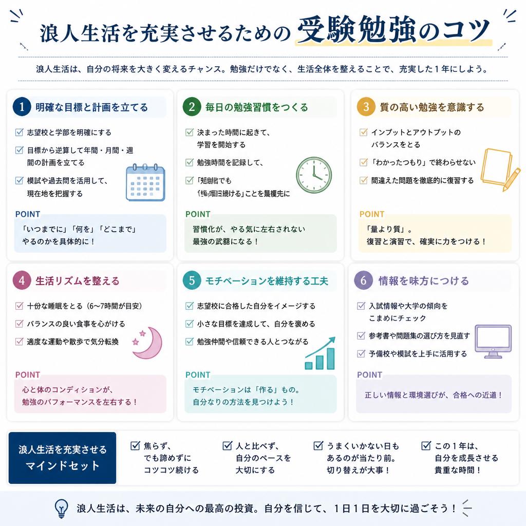 浪人生活を充実させるための受験勉強のコツ