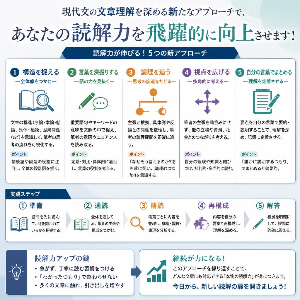 現代文の文章理解を深める新たなアプローチで、あなたの読解力を飛躍的に向上させます！